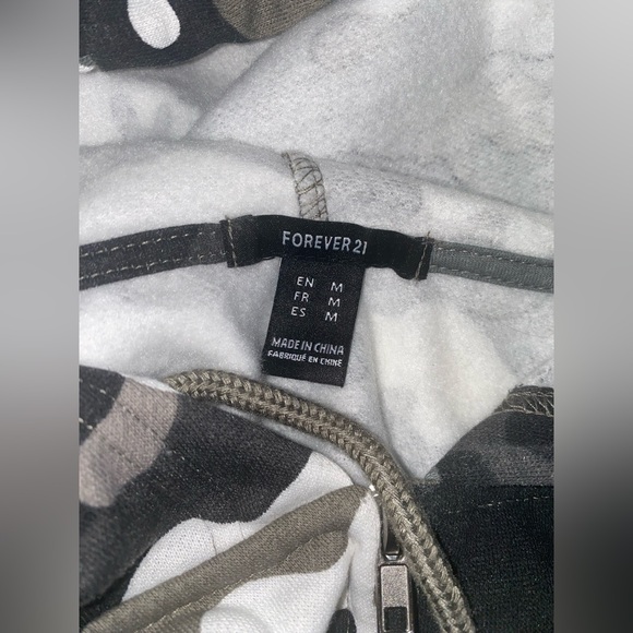 Fleece zip-up cropped hoodie - Picture 4 of 4